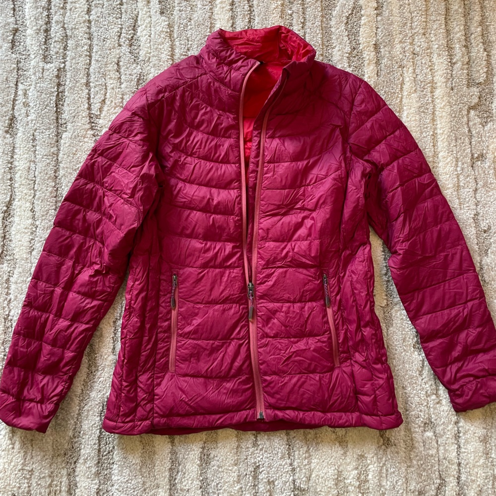 Pink puffer coat